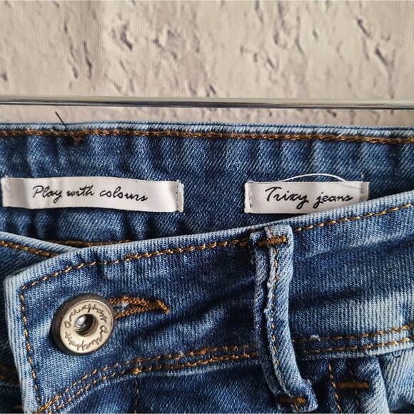 Play With Colors Light Wash Patch Trixy Jeans SZ 32 - Picture 9 of 15